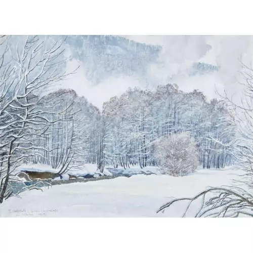 "Winterlandschaft bei Klosters"