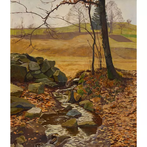 Herbstlandschaft mit Bach
