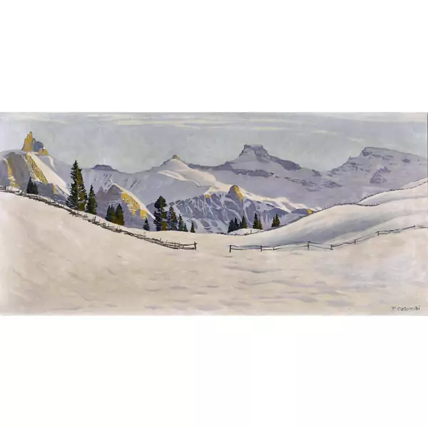 Verschneites Bergpanorama bei Adelboden
