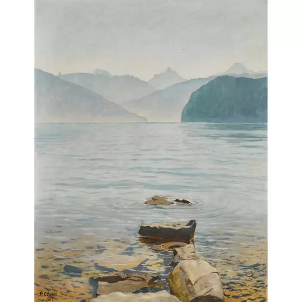 "Stilles Wasser - Morgendämmerung mit Schreckhorn"