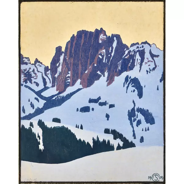 Bergmassiv im Winter