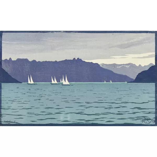 "Vierwaldstättersee mit Segelbooten"
