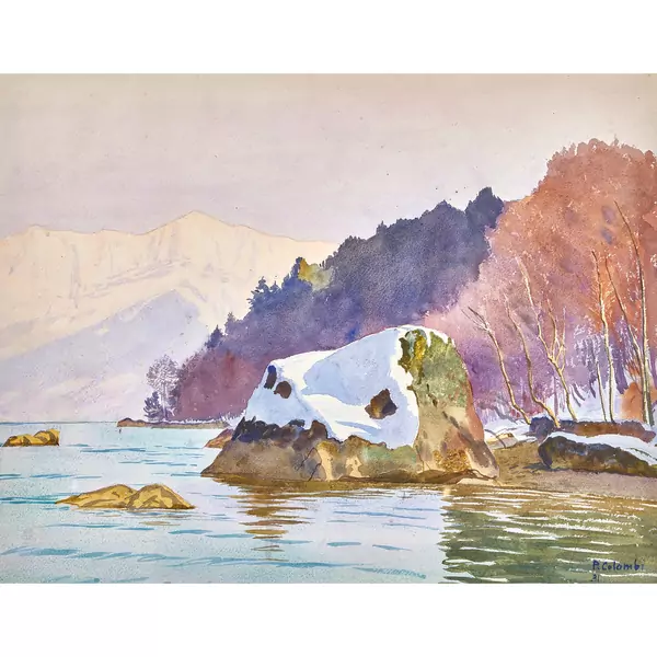 Winterliches Ufer zwischen Spiez und Faulensee am Thunersee
