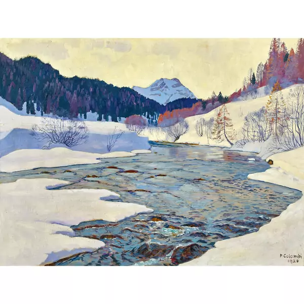 "Der Inn bei St. Moritz mit Piz Margna"