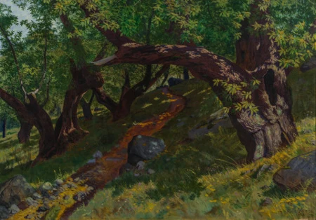 Lichter Waldweg mit Kastanienbäumen, 1903