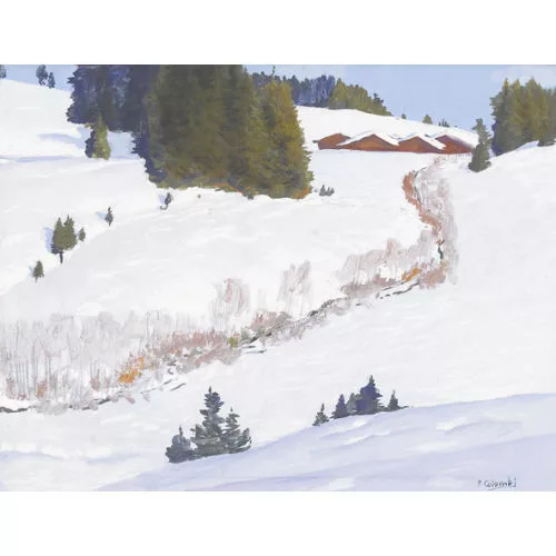 Plinio Colombi — Winterliche Landschaft in den Alpen.