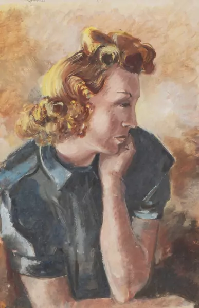 Raoul DOMENJOZ (1896-1978), 'Profil féminin', gouache — DognyAuction