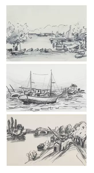 Raoul DOMENJOZ (1896-1978), ensemble de 3 dessins — DognyAuction