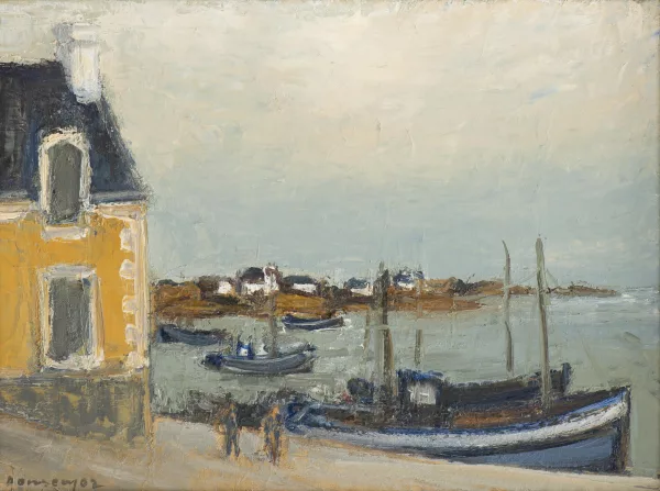 Raoul Domenjoz — Raoul DOMENJOZ (1896-1978) "Port en bord de mer"