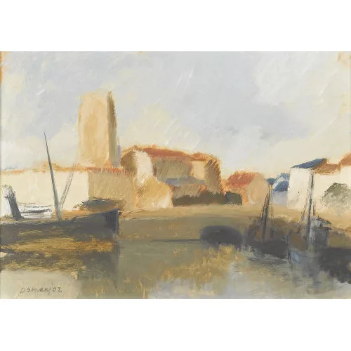 Raoul Domenjoz — Hafenpartie mit Fischerbooten.