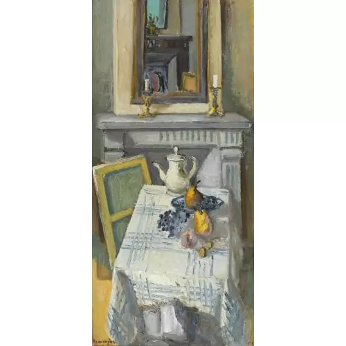 "Intérieur aux fruits et miroir"