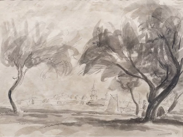 Raoul Domenjoz — La ville depuis la clarière