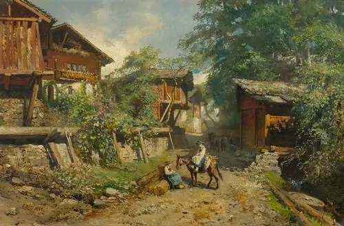 RAPHAEL RITZ — Zwei Mädchen mit Esel in Savièse. 1888. — Koller Auktionen