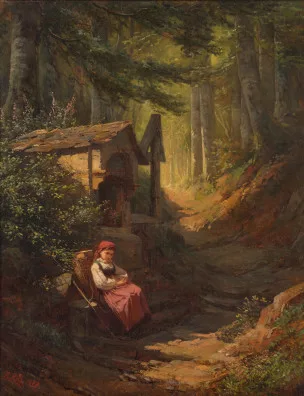 Raphael Ritz — Ruhendes Mädchen im Wald, 1877