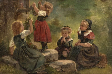Scène de vie paysanne