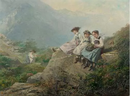 RAPHAEL RITZ — Rastende Mädchen. 1889. — Koller Auktionen