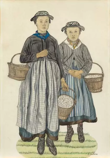 RAPHY DALLÈVES — Study for "Junes filles aux paniers". Circa 1920. — Koller Auktionen