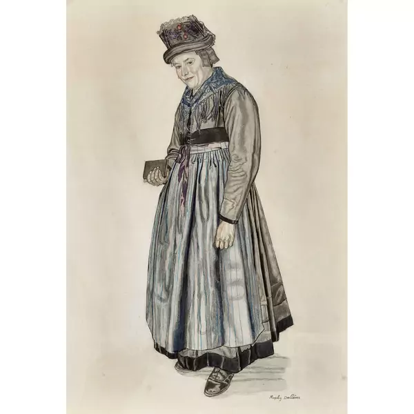 Figurenstudie zu "Après l'office (Hérémence)"