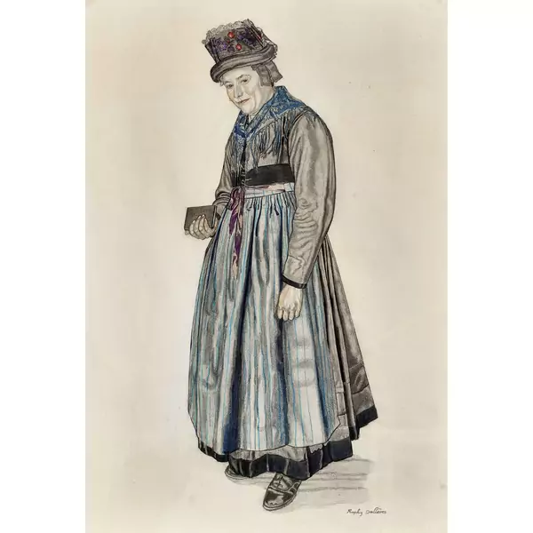 Figurenstudie zu "Après l'office (Hérémence)"