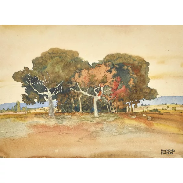 Raymond Buchs — Landschaft mit Baumgruppe.