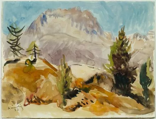 REINHOLD KÜNDIG — Engadiner Landschaft mit Monte Forno. 1932. — Koller Auktionen
