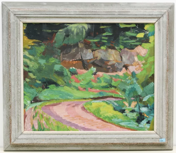 Reinhold Kündig — Waldweg mit Bach, 1919