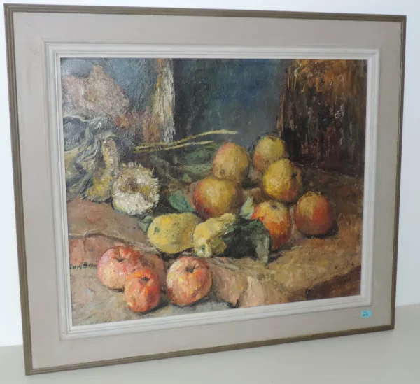 Reinhold Kündig — Stillleben mit Äpfeln und Quitten, 1974