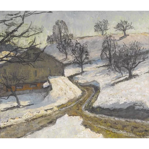 Reinhold Kündig — Winterliche Strassenpartie.