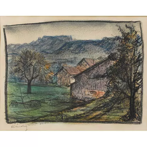 Bauernhaus mit Kühen