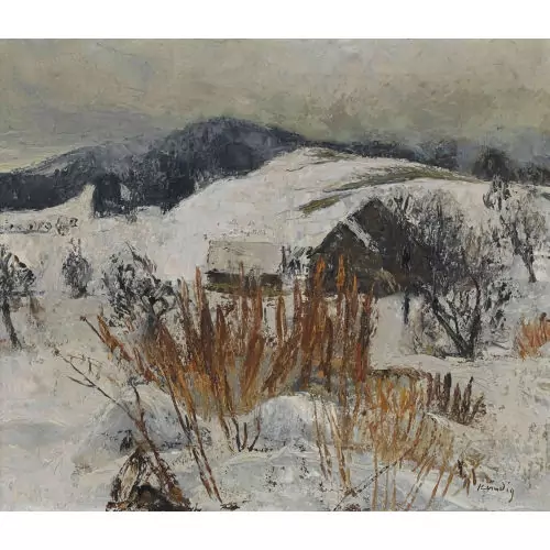 Winterlandschaft mit Bauernhof