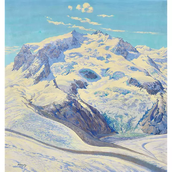 Das Monte Rosa-Massiv mit Dufourspitze und Nordend