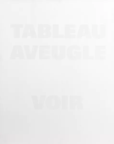 Rémy Zaugg — Tableau aveugle voir, 1986-1991