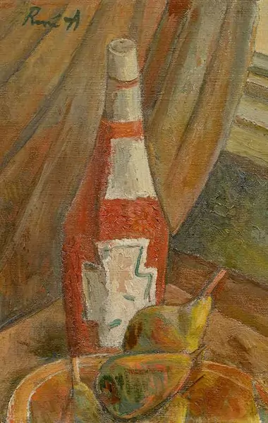 RENÉ AUBERJONOIS — Nature morte, bouteille. 1934. — Koller Auktionen