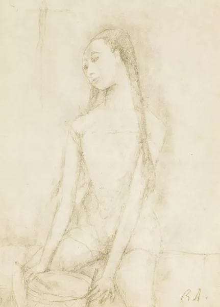René Auberjonois — Jeune femme au tambour