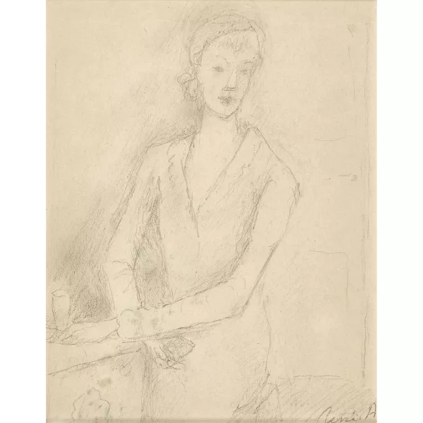René Auberjonois — "Croquis d'une femme prise au bar".
