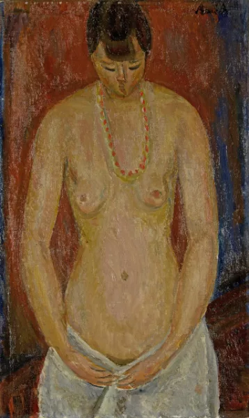 René Auberjonois — Nu au collier rouge
