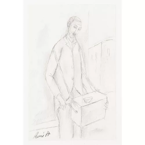 René Auberjonois — Mann mit Leierkasten.