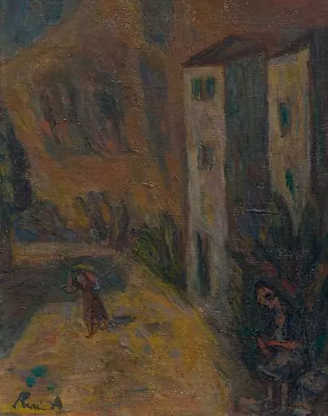 RENÉ AUBERJONOIS — Femmes dans une Rue à Sion. Um 1952. — Koller Auktionen