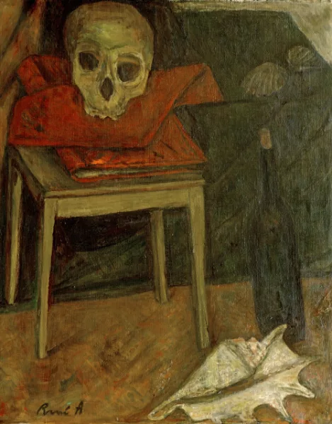 René Auberjonois — Nature morte au crâne