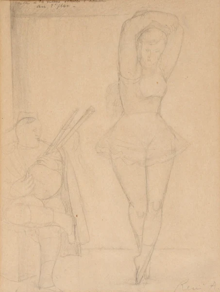 René Auberjonois — Danseuse écossaise et joueur de cornemuse, 1914