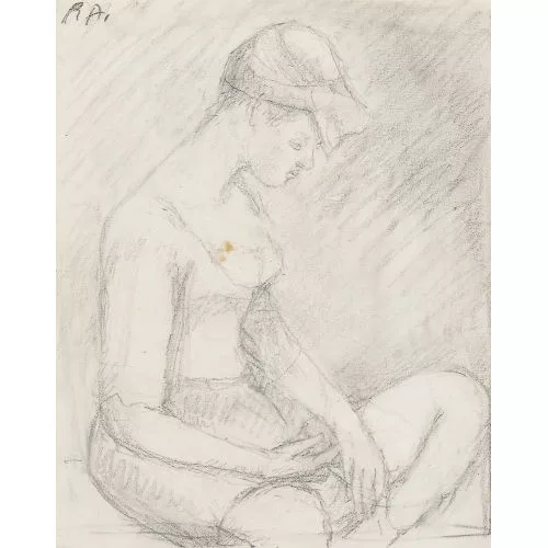 René Auberjonois — Sitzende junge Frau.