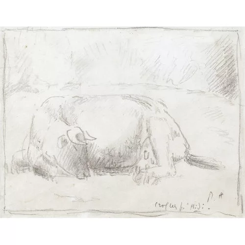 René Auberjonois — Ruhende Kuh auf einer Wiese.