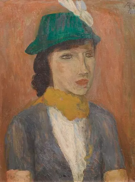 RENÉ AUBERJONOIS — Dame mit grünem Hut. Um 1939/40. — Koller Auktionen