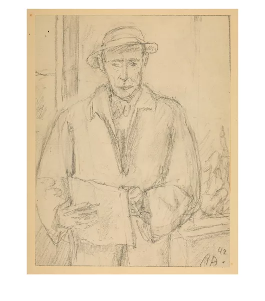 René Auberjonois — Portrait d'un homme avec un chapeau