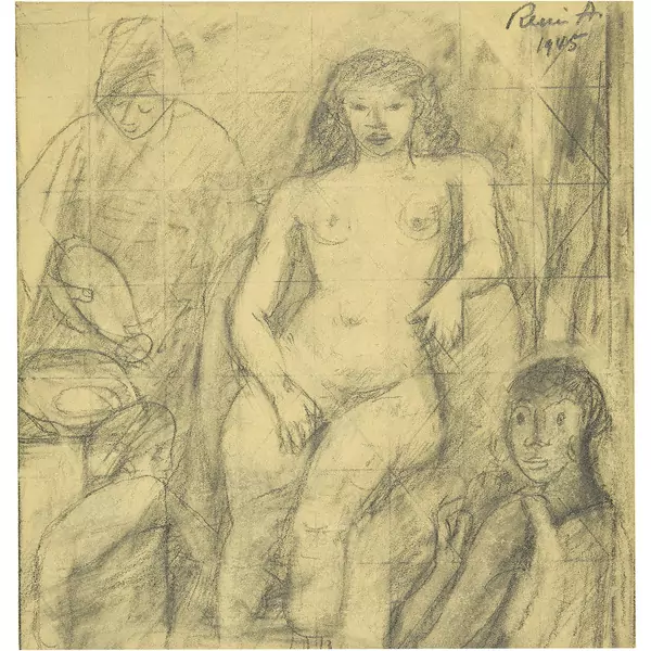 René Auberjonois — Esquisse pour l'huile "La favorite du harem" — Galerie Kornfeld