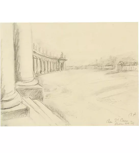 René Auberjonois — Rome, Place St-Pierre (Der Petersplatz in Rom) — Galerie Kornfeld