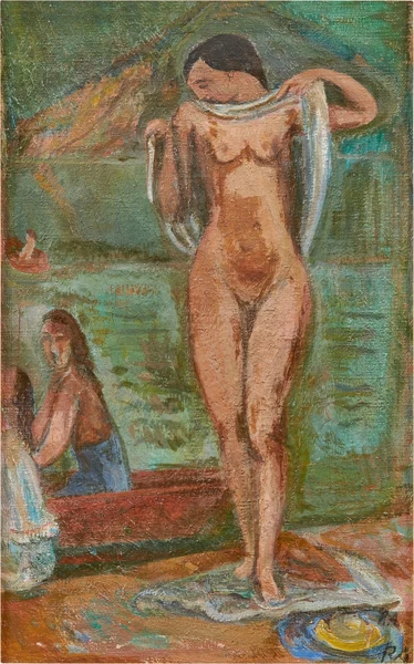 René Auberjonois — Baigneuse aux bords du lac