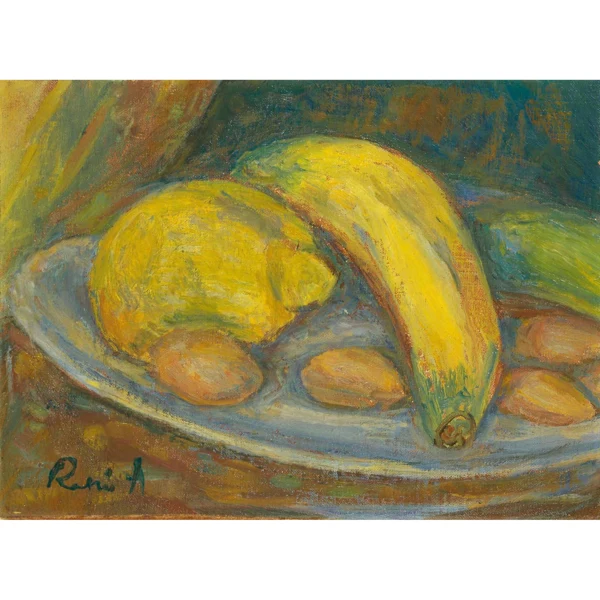 René Auberjonois — NATURE MORTE (BANANE, CITRON, AMANDES) STILL LIFE (BANANA, LEMON, ALMONDS)