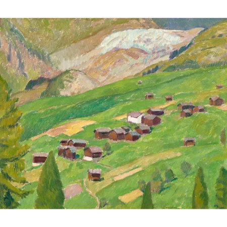 Walliser Berglandschaft mit Häusern