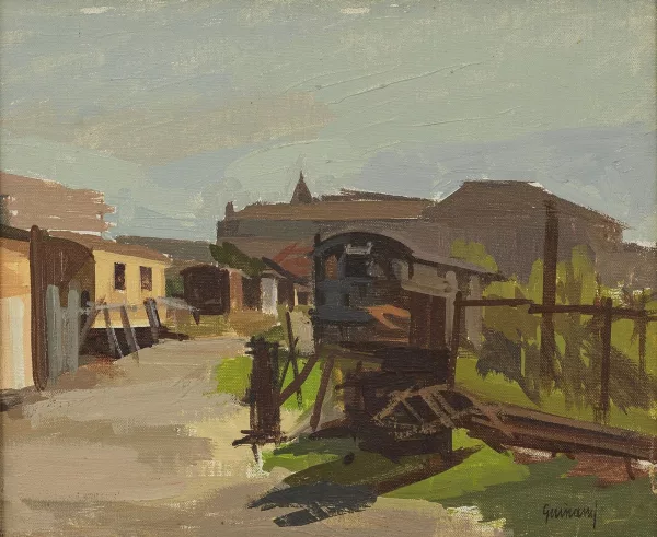 René Guinand — Paysage avec maisonnettes